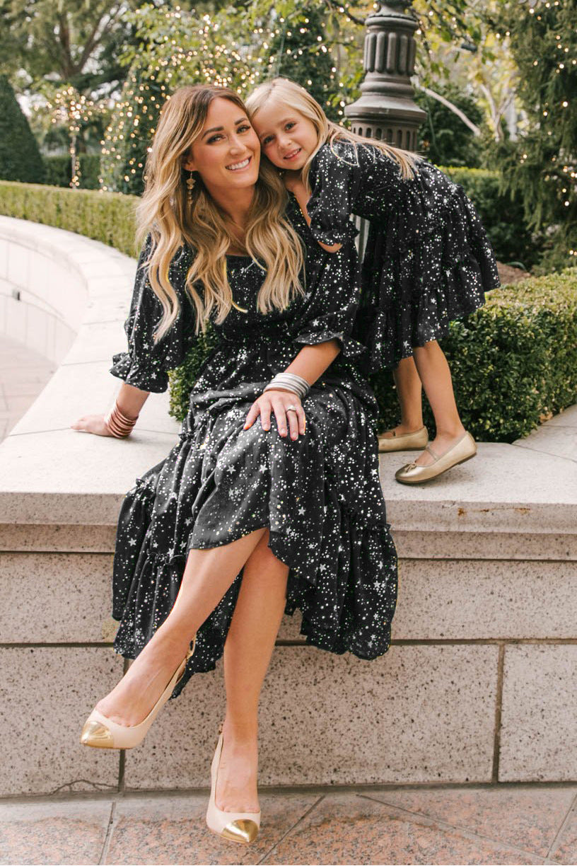 Family Matching Parent-child Bohemian Long Square Collar Dresses