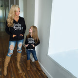 Family Matching Letter Print Hooded Parent-child Shirts