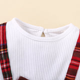 Kid Baby Girls Fall Winter Explosive Plaid Printed Christmas Sets 2 Pcs