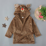 Kid Baby Girl Christmas Robe Winter Polka Dot Belt Pajamas