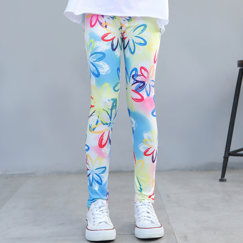 Kid Girls Leggings Travel Pants Student Casual Wear Customizable Leggings Pants