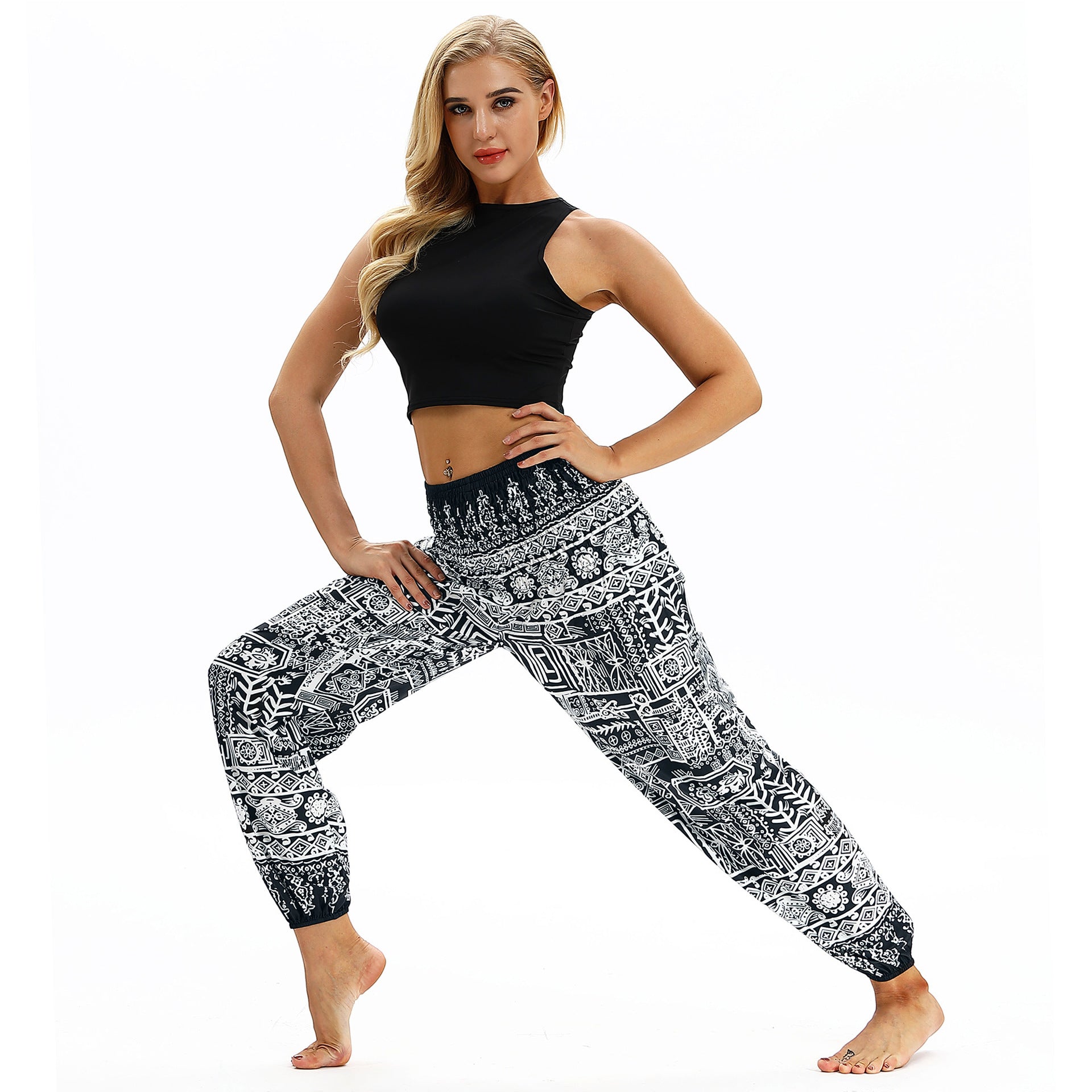 Family Matching Yoga Pants Trend Digital Printing Parent-child Dresses