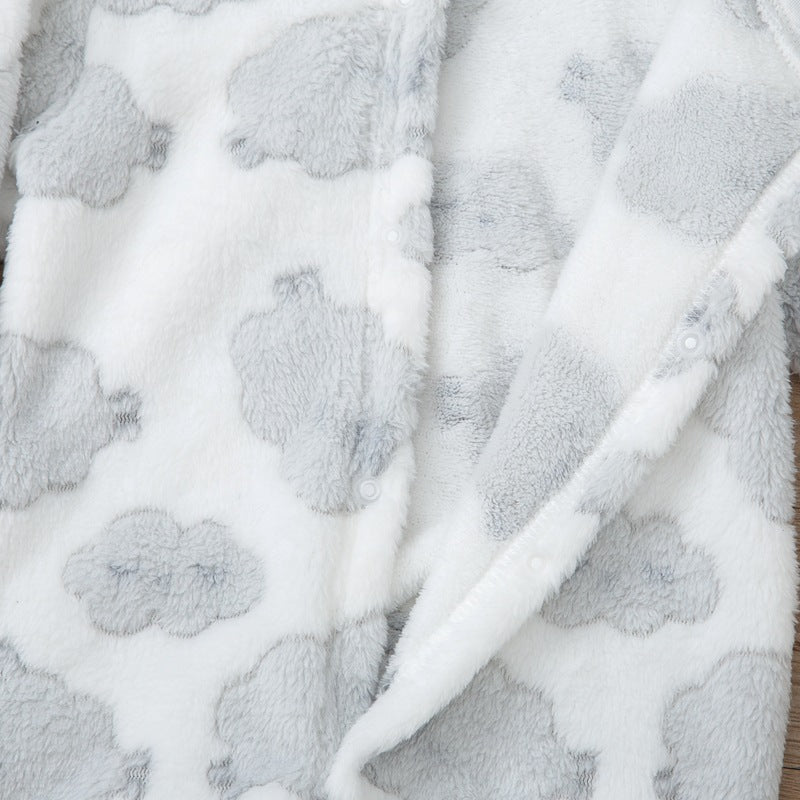 Baby Girl Boy One-piece Wrap Foot Winter Cashmere Lamb Rompers