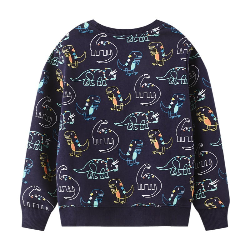 Kid Baby Boy Pullover Round Neck Knit Long Sleeve Shirts Tops