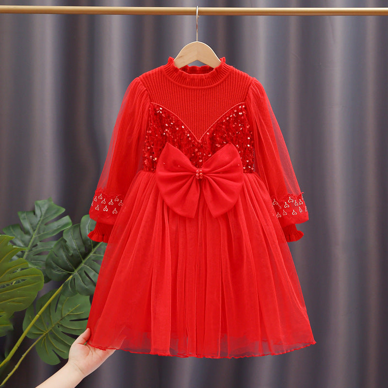 Kid Girl Princess Western Red Spring Dresses