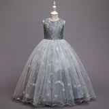Kid Girl Princess Sleeveless Star Mesh Piano Dresses