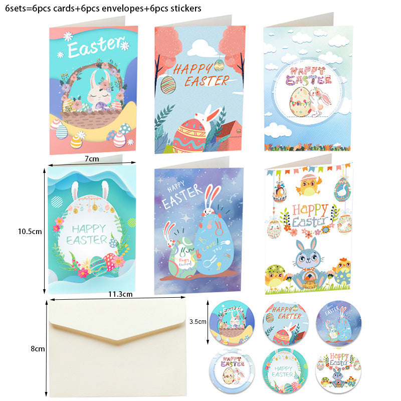Easter Card Creative Kid Birthday Card with Envelope Sticker