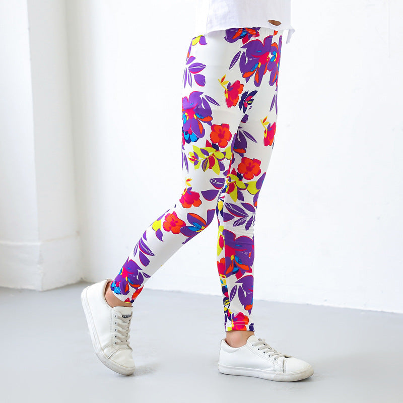 Kid Girls Leggings Travel Pants Student Casual Wear Customizable Leggings Pants