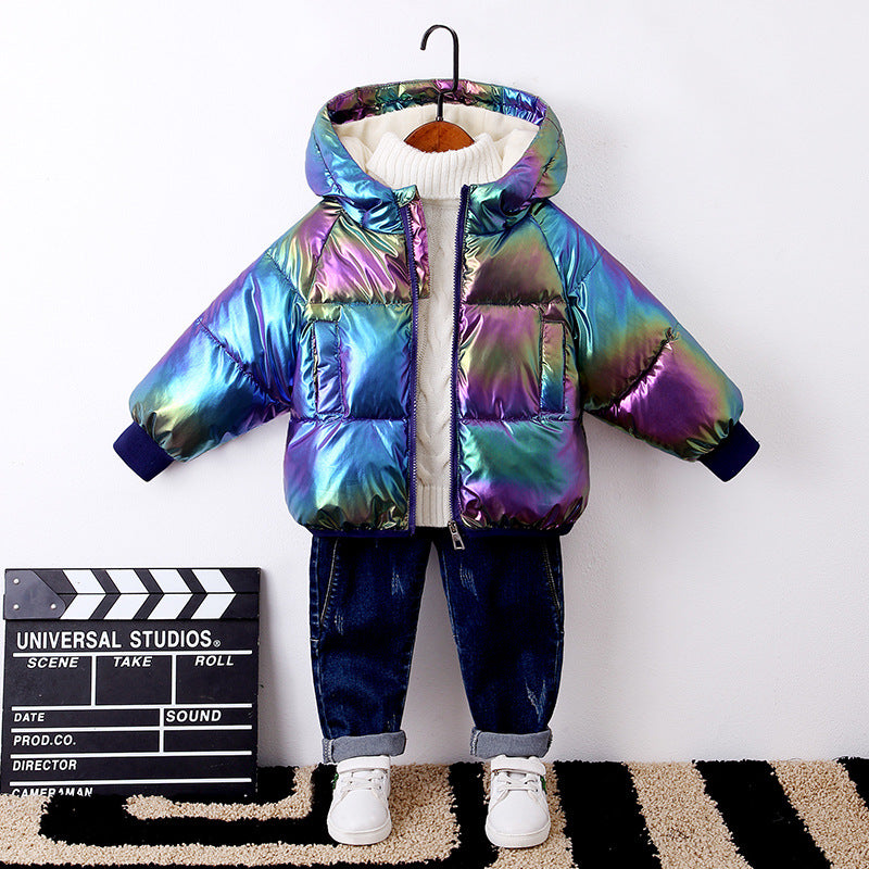 Kid Padded Down Winter Reflective Washless Cotton Lamb Fleece Coat