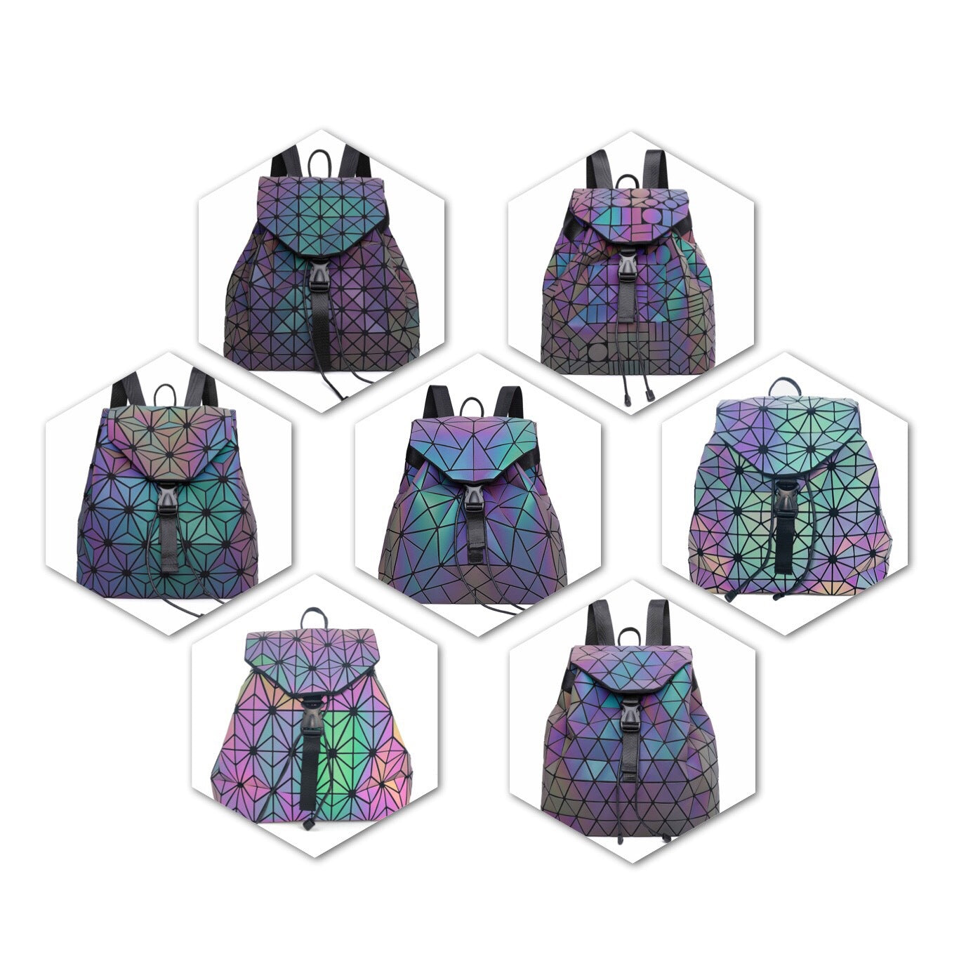 Kid Glow In Dark Backpacks Universal Magic Geometric Diamond Bags