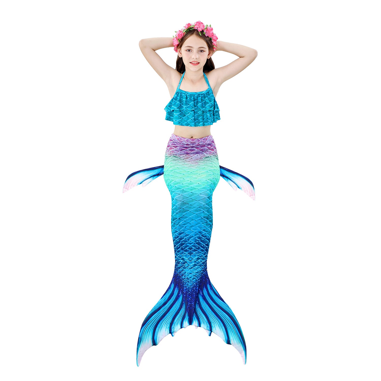 Kid Girl Mermaid Tail Swimwear Beach Bathing Swimsuit