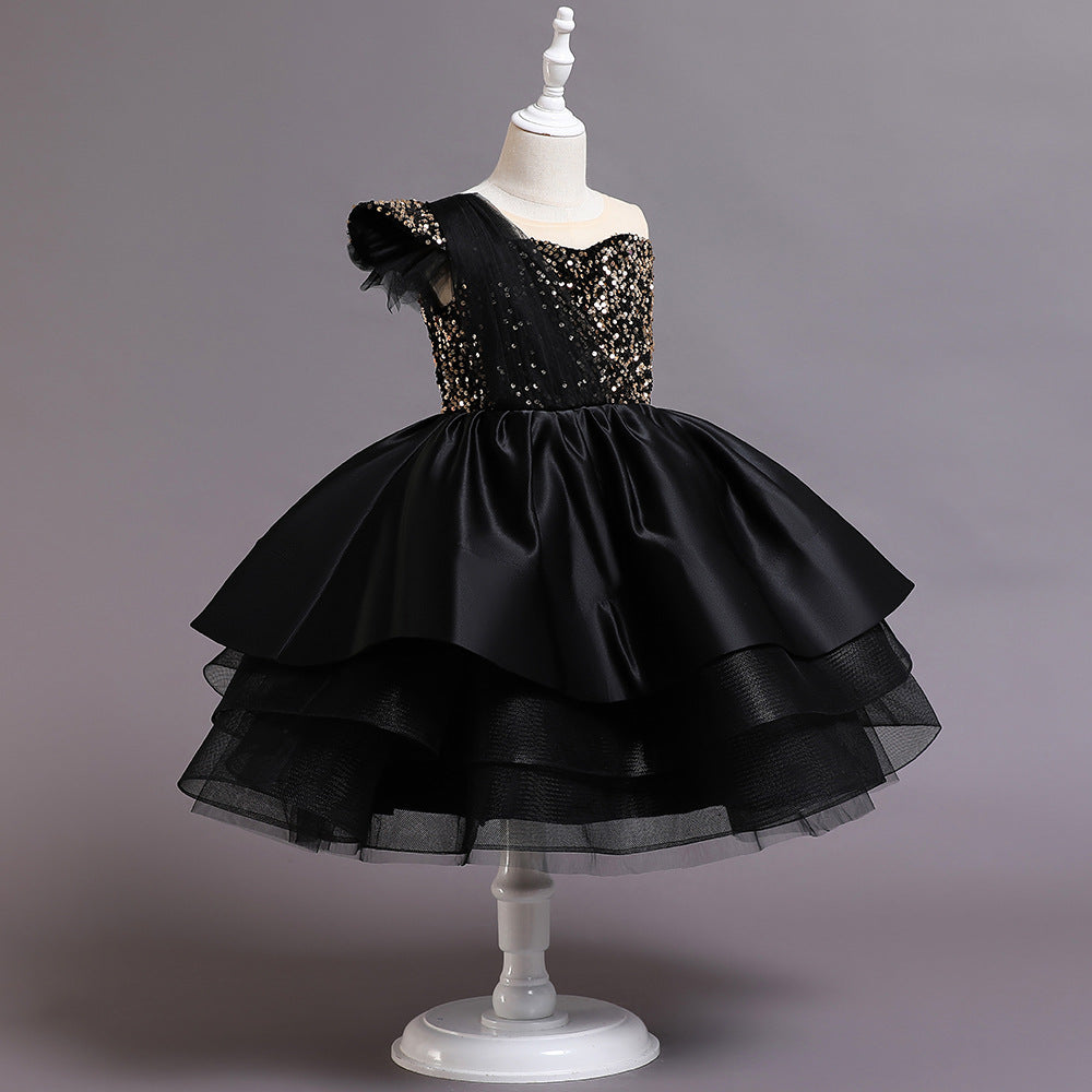 Kid Baby Girl Air Gauze Tutu Flower Piano Performance Dress