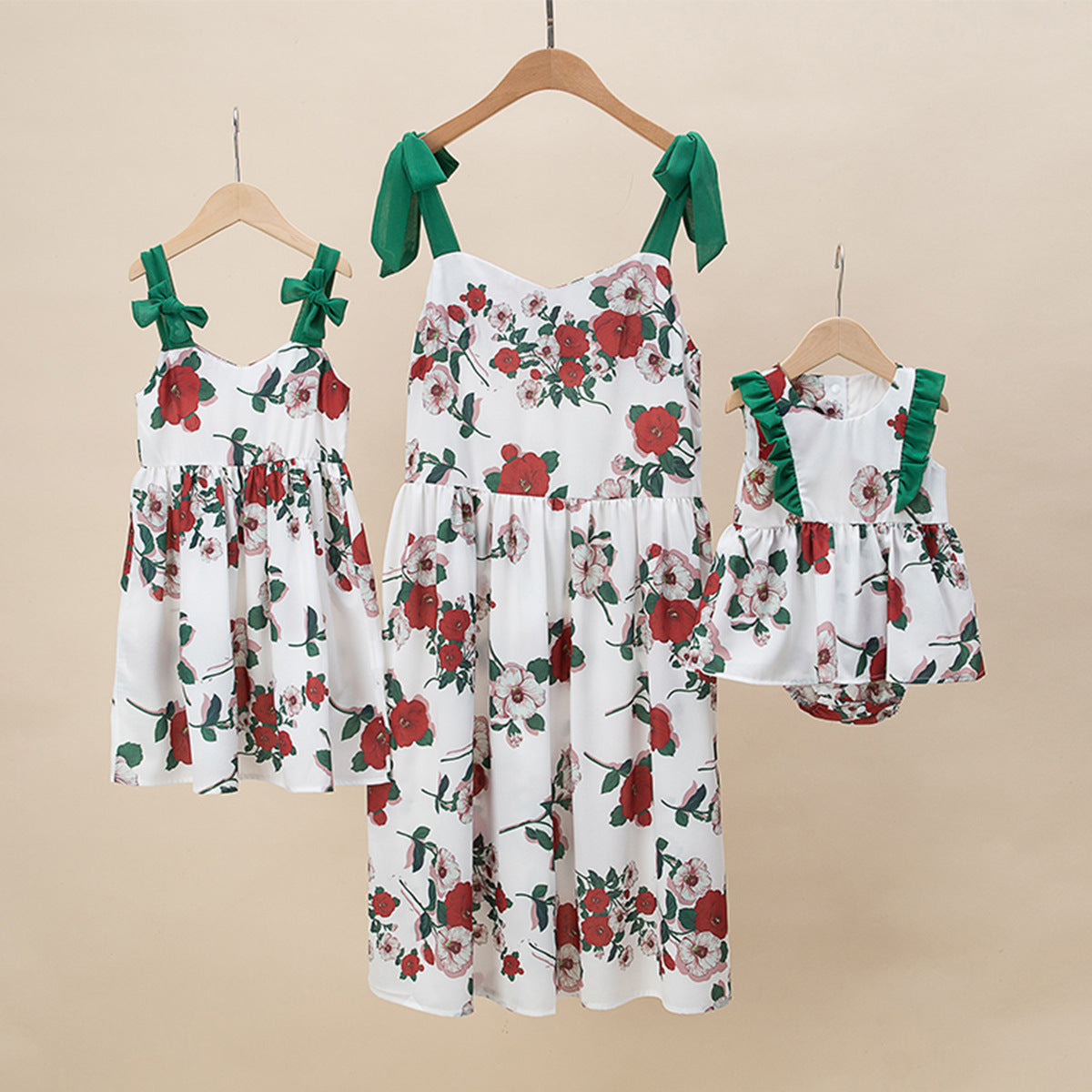 Family Matching Mother Daughter Strap Style Dress