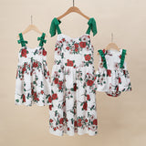 Family Matching Mother Daughter Strap Style Dress
