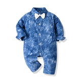 Baby Suit Onesie Printed Halter Crawl Bow Tie Rompers