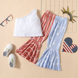 Independence Days Fashion Kids Baby Girls Star Flare 2pcs Sets