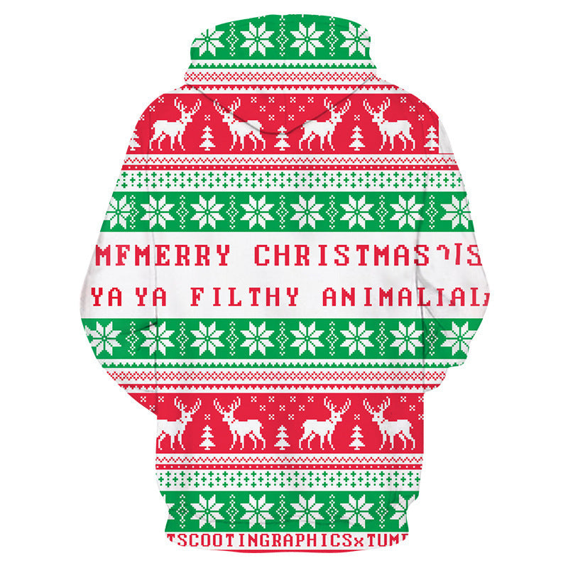 Kids Boy Girl 3D Christmas Snowflake Printing Hoodie