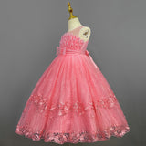 Kid Girl Princess Summer Flower Show Host Pompous Piano Performance Dresses