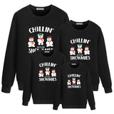 Family Matching Snowmen Cartoon Christmas Print Sweatshirts