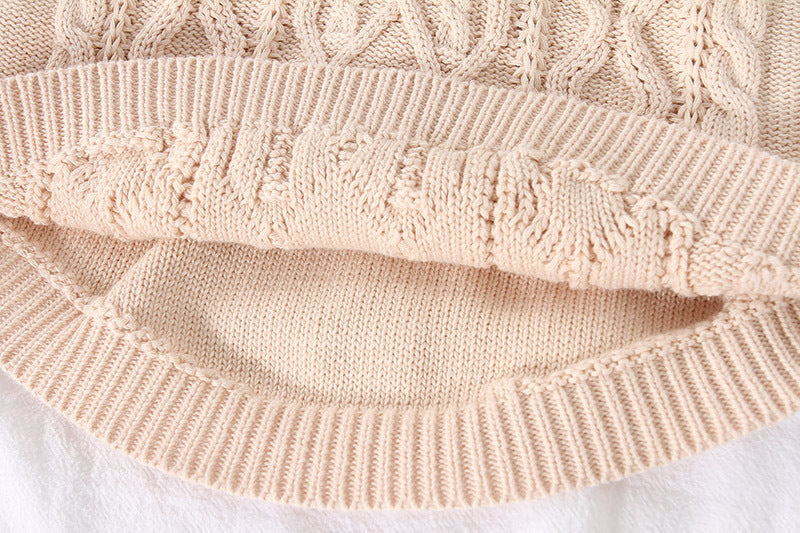 Ins Kid Baby Girls Cute Hooded Cape Knitted Pullover Sweater