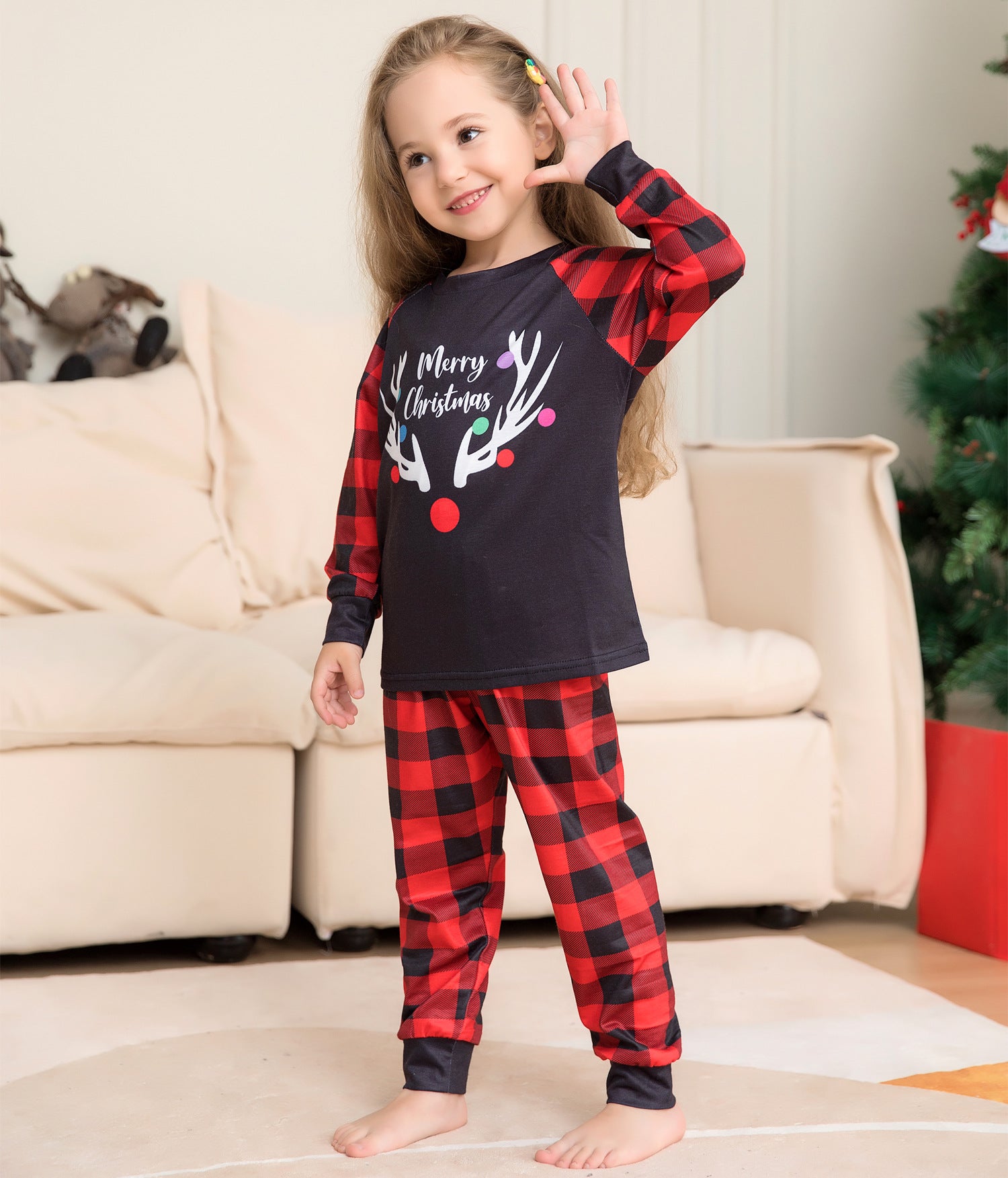 Family Matching Plaid Monogrammed Home Christmas Pajamas