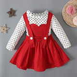 Kid Baby Girls Spring Fall Valentine Day Love Dot Long-sleeved 2 Pcs Sets