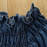 Kids Girls Jumpsuit Spring Autumn Solid Denim Romper