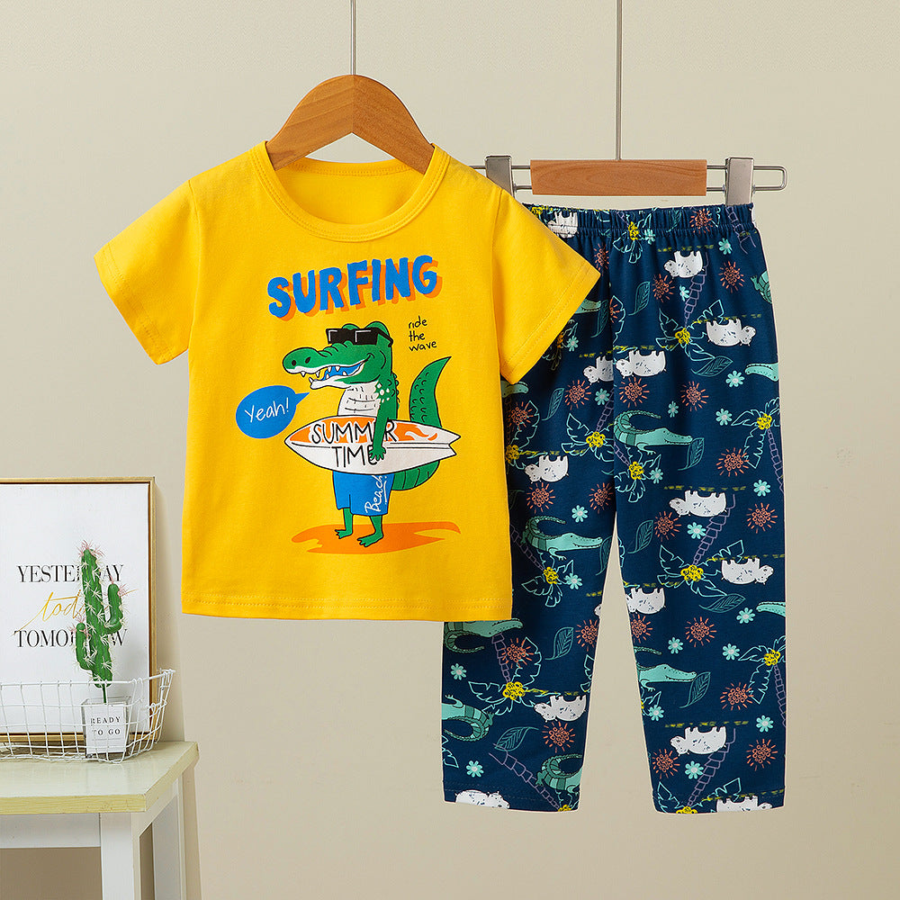 Kid Baby Boy Short Sleeve Home Wear Summer Pajamas