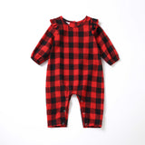Family Matching Parent-child Spliced Plaid Christmas Dresses