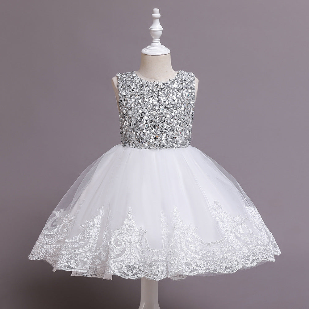 Kid Baby Girl Princess Sequins Sleeveless Flower Wedding Christmas Dresses