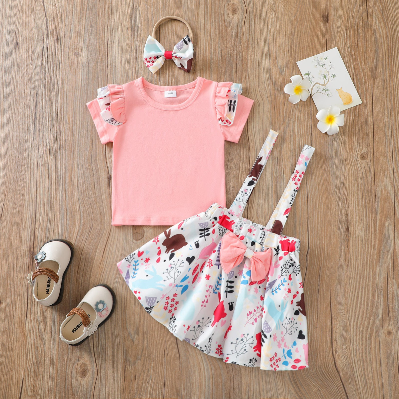Summer Baby Rabbit Suspender Easter Set 3 Pcs
