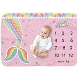 Baby Monthly Record Growth Milestone Blanket Flannel Floral Pajamas