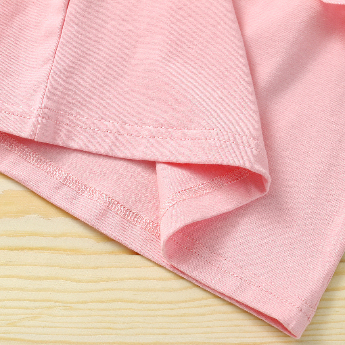 Kid Baby Girl Suit Ins Solid One Shoulder Sleeveless Jean Shorts 2 Pcs Sets