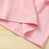 Kid Baby Girl Suit Ins Solid One Shoulder Sleeveless Jean Shorts 2 Pcs Sets