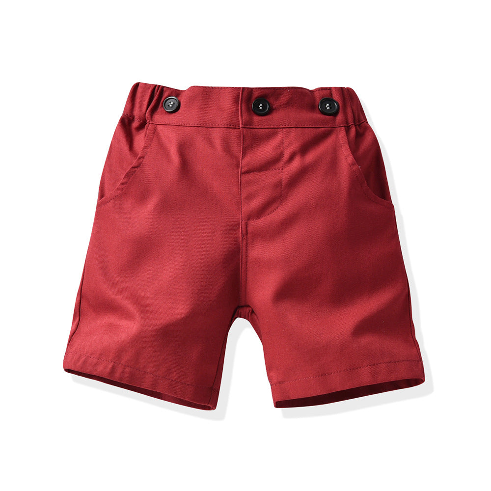 Kid Baby Boys Summer Short Sleeve Floral Casual 3 Pcs Sets