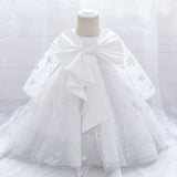 Kid Baby Girl Christmas Snowflake Princess Bow Puffy Dress