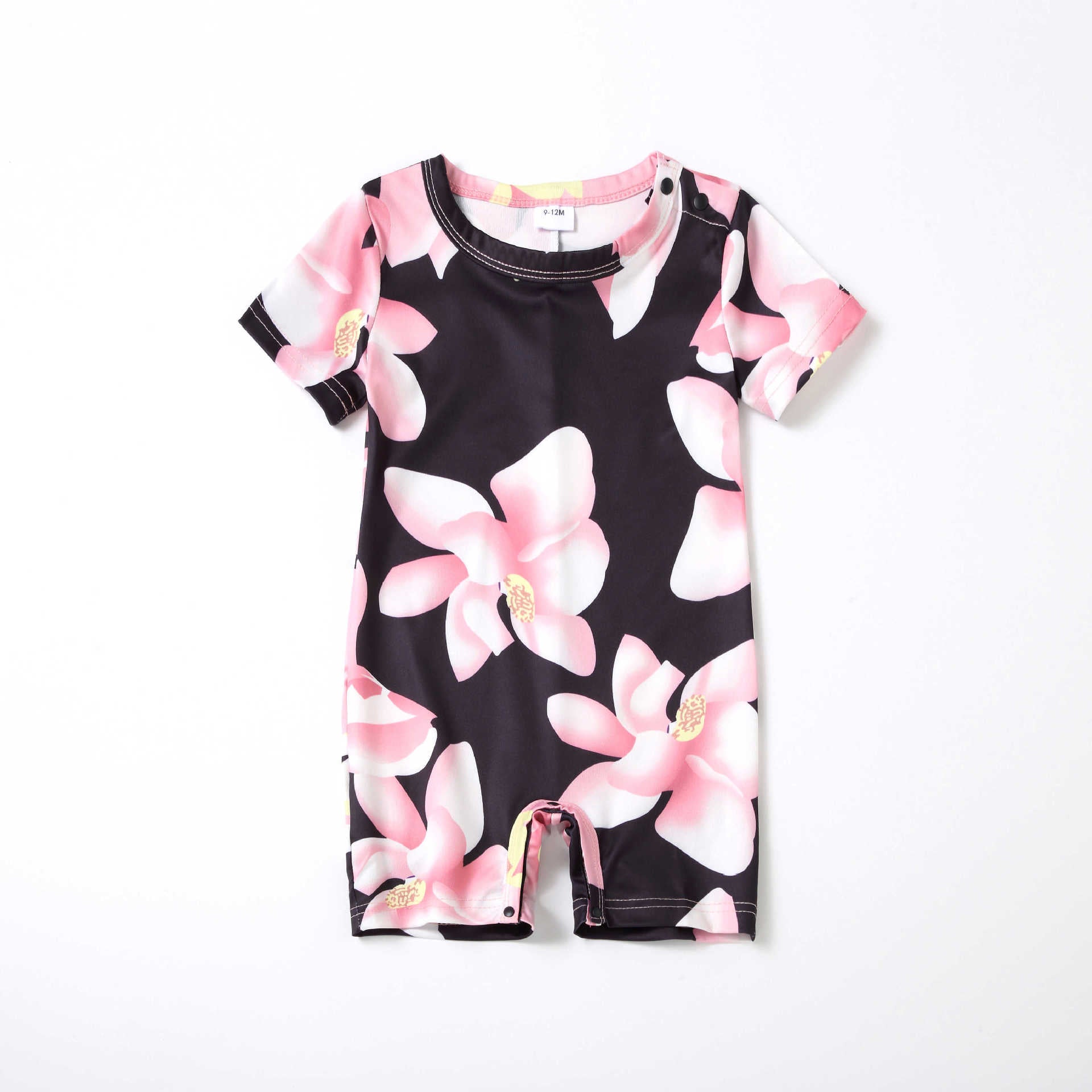 Family Matching Mother Daughter Splicing Printing Flowers Dress