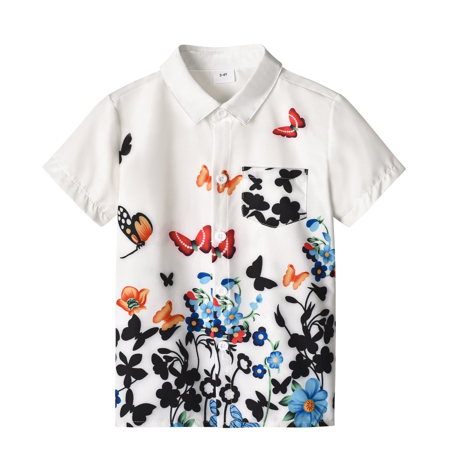 Family Matching Parent-child Father Mother Dress Flower Print Shirts Tops