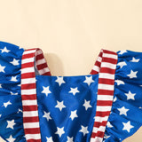Baby Summer Festival Sleeveless Independence Day Striped Rompers