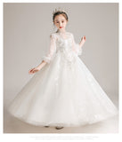 Kid Girls White Princess Flower Little Host Dresses