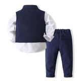 Kid Baby Boy Banquet Gentlemen Solid Handsome 2 Pcs Sets