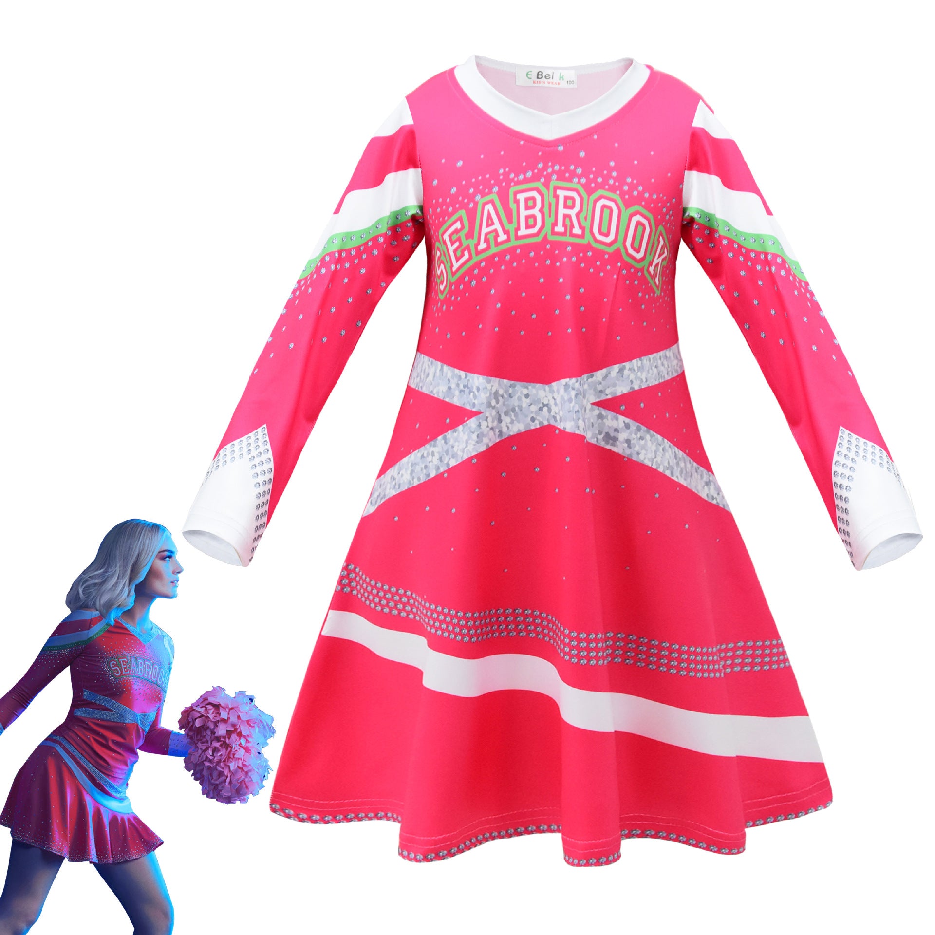 Kid Girl  Halloween Cheerleader Addison Fancy Zombie Cheer Cam Dress
