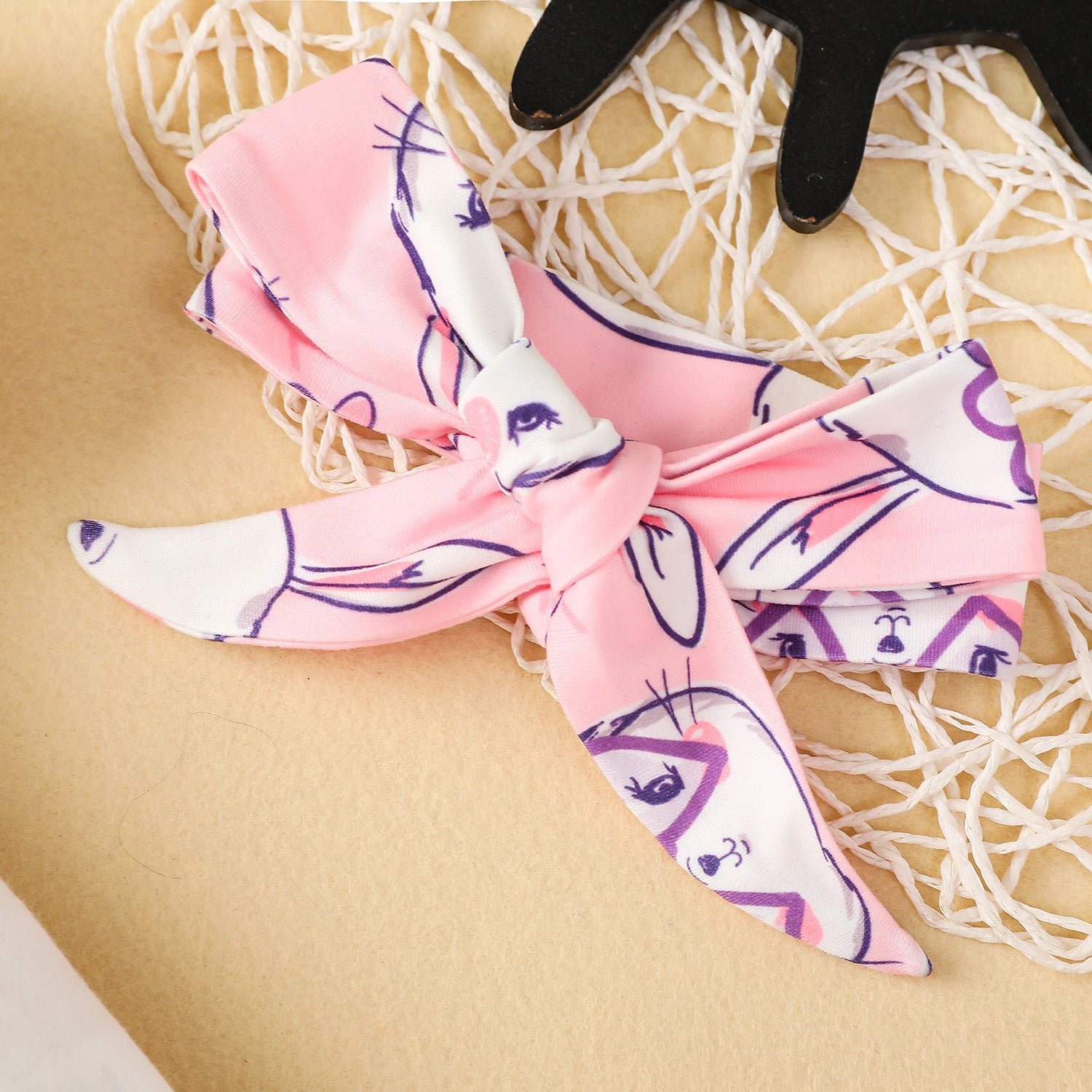 Baby Easter Bunny Print Triangle Halter Suit Sets 2 Pcs