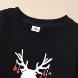 Family Matching Fashion Casual Christmas Elk Letter Printing Shirts