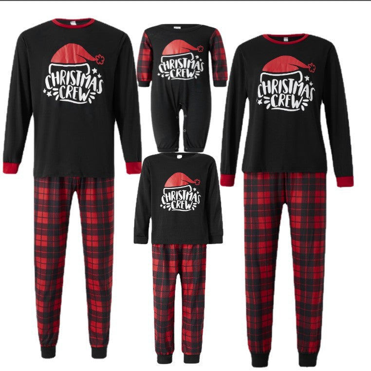 Family Plaid Cotton Parent-child Christmas Home Pajama Set