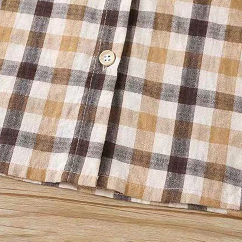 Autumn Toddler Baby Girls Sets Plaid Ruffle Tops Suspender Skirt 2pcs Sets