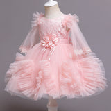 Baby Girl Princess Piano Performance Gauze Pompous Flower Dress