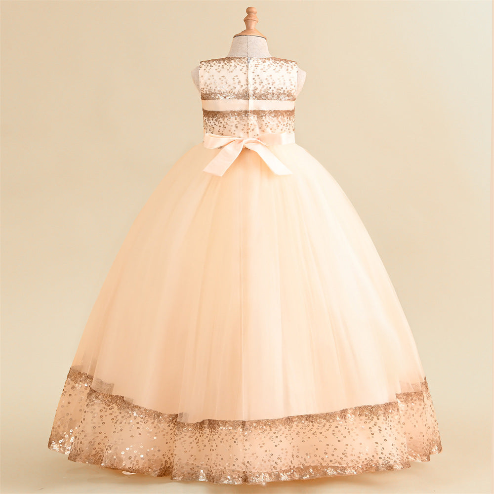 Kid Girl Princess Peng Gauze Piano Playing Dresses