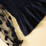 Kids Baby Girls Dot Long Lantern Sleeve Pleated Leopard Set 2 Pcs