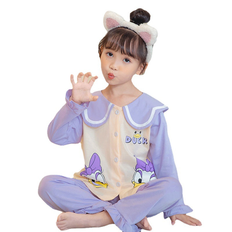 Kid Baby Girl Spring Autumn Pajamas Cute Cartoon Home Wear